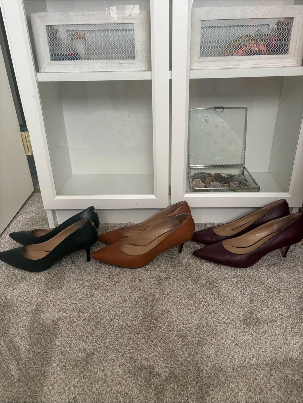 Lauren Ralph Lauren Pointed Leather Pumps Heels Burgundy size 10